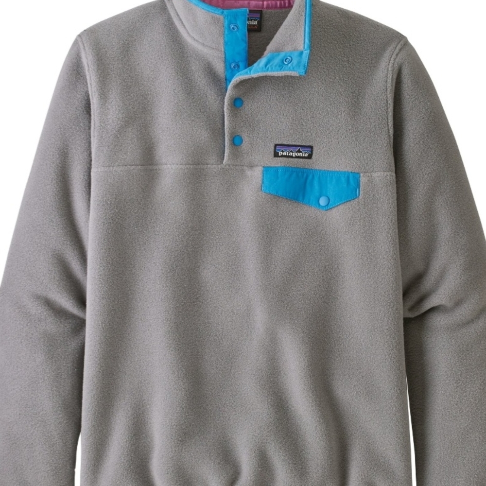 Patagonia Gray Fleece with Blue Trim